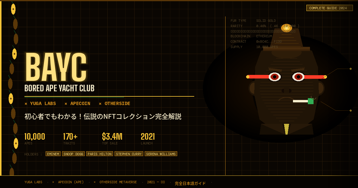 世界で最も有名なNFTコレクションの一つ。BAYC完全解説！