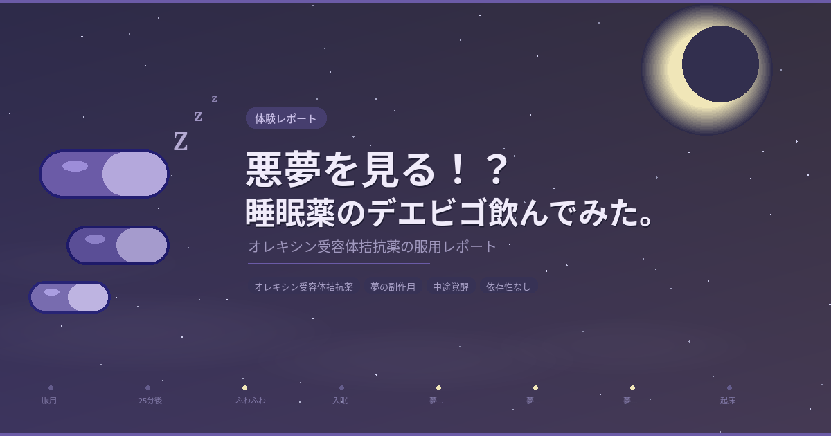 悪夢を見る！？睡眠薬のデエビゴ飲んでみた。